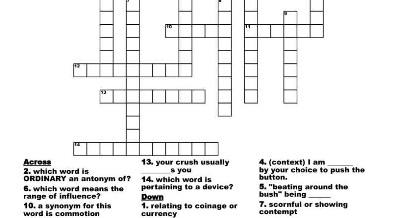 Button Button Crossword WordMint