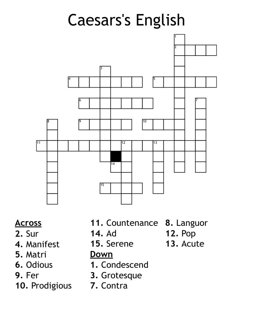 Caesar s English Cumulative Match up 1 2 Worksheet WordMint