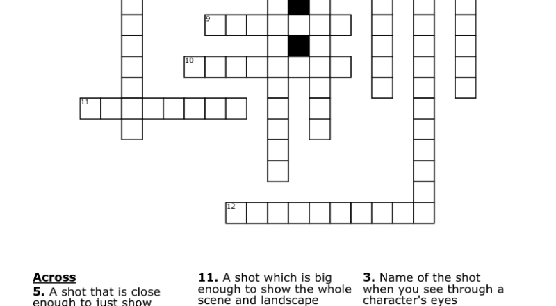 Camera Shots And Angles Crossword WordMint