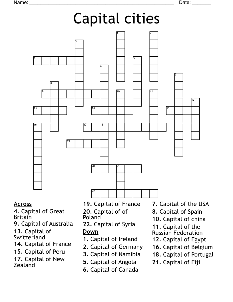Capital Of Qatar Crossword Clue Printable