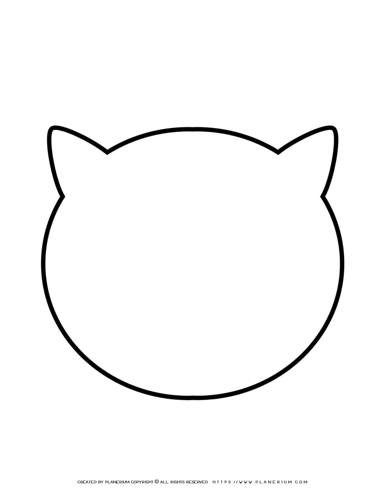 Cat Head Outline FREE Printable Template Planerium