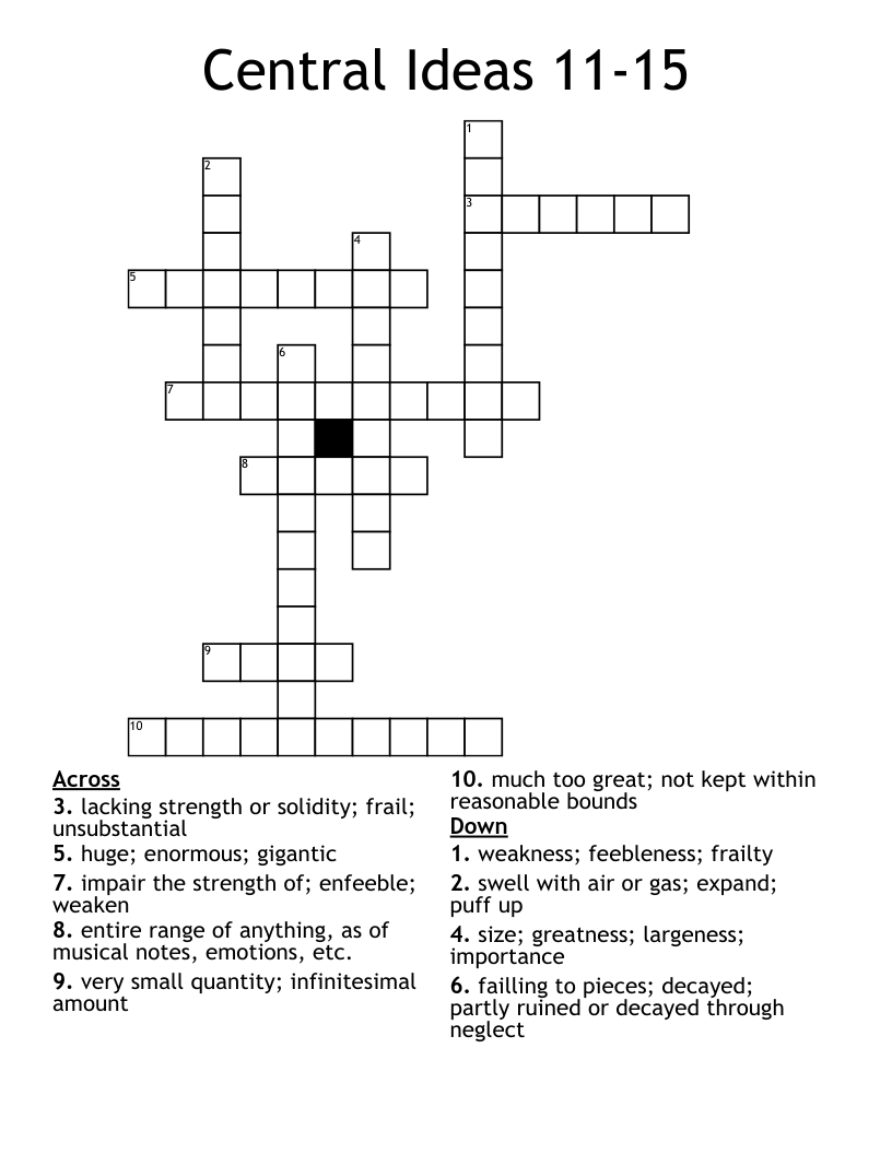 Central Ideas 11 15 Crossword WordMint Central Ideas 11 15 Crossword WordMint