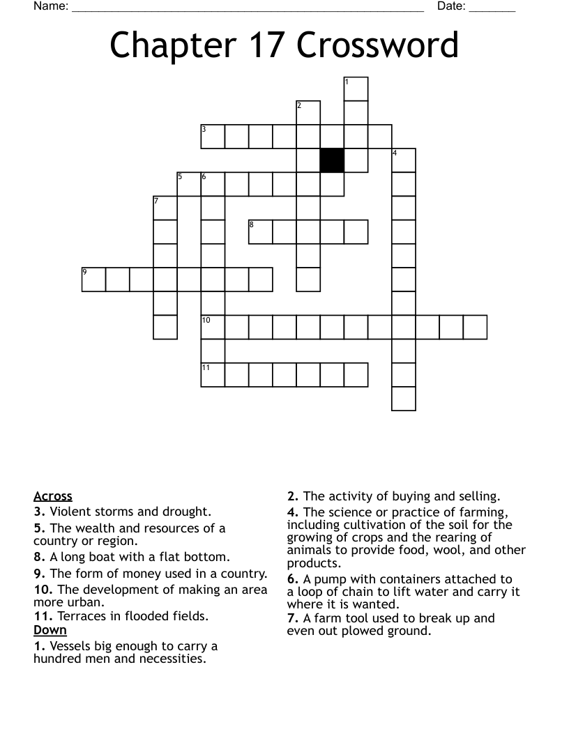 Chapter 17 Crossword WordMint Chapter 17 Crossword WordMint