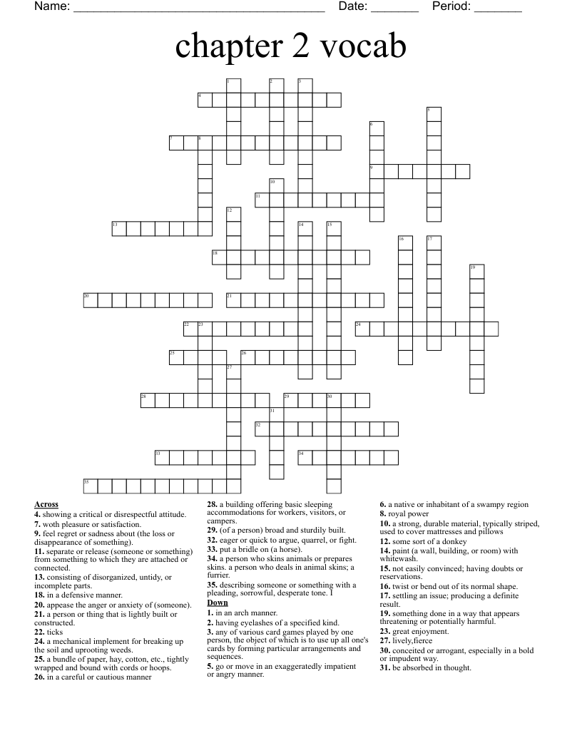 Chapter 2 Vocab Crossword WordMint Chapter 2 Vocab Crossword WordMint