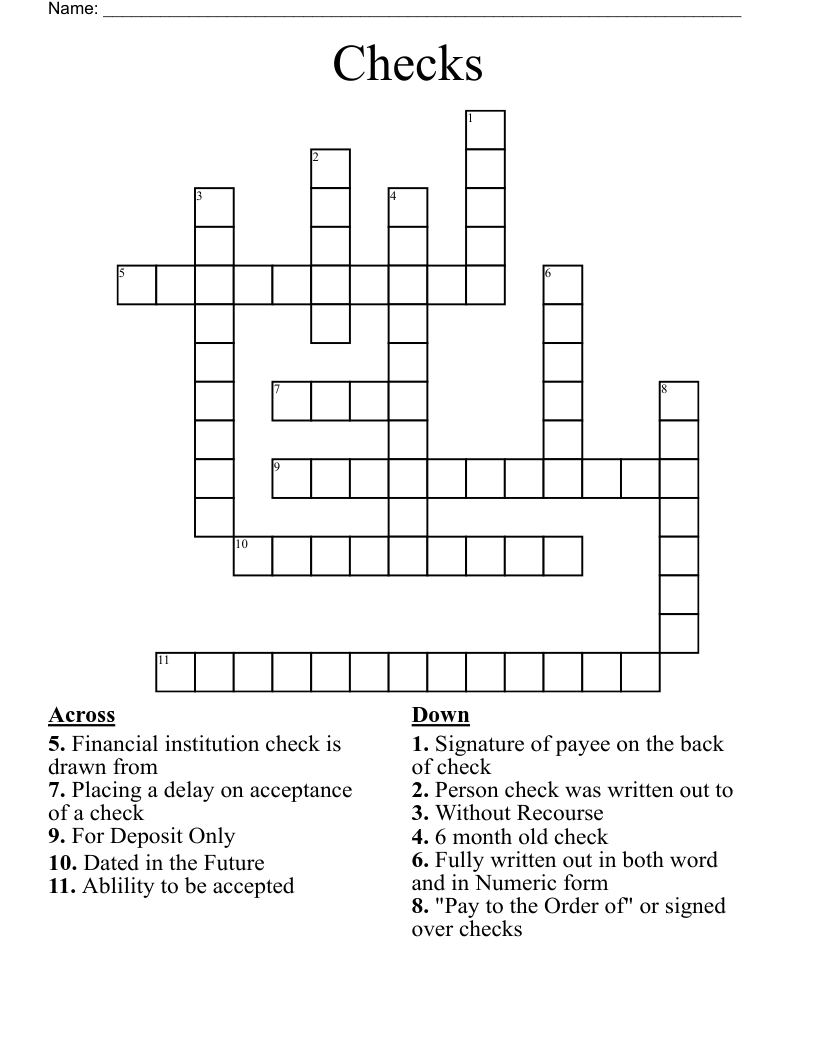 Checks Crossword WordMint