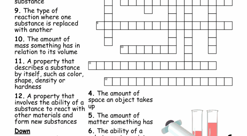Chemical And Physical Changes Crossword WordMint