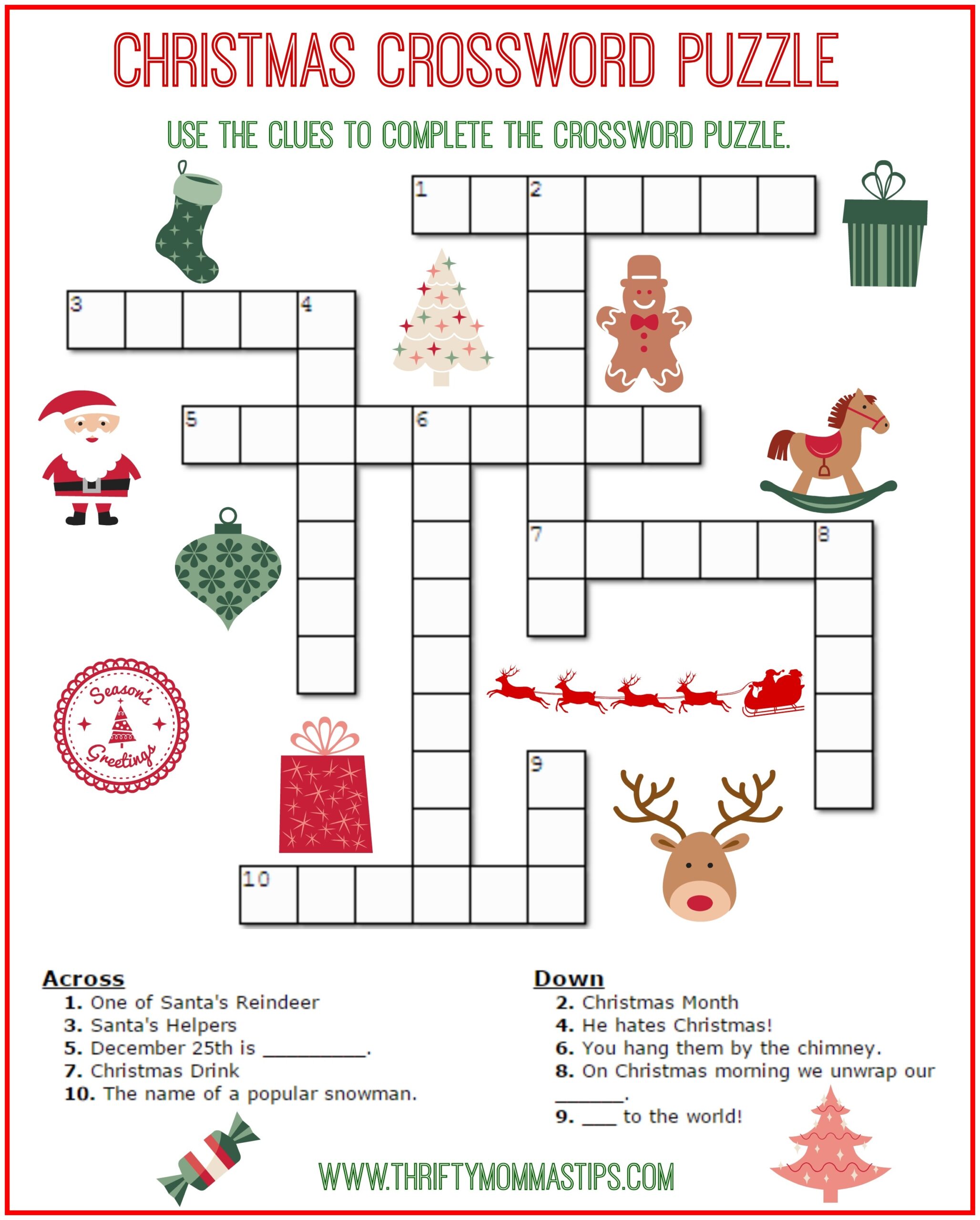 free childrens crossword puzzles