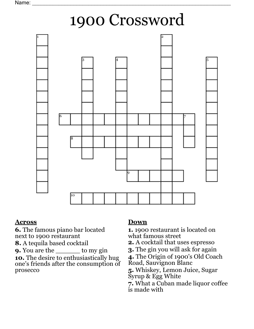 gin and campari cocktail crossword