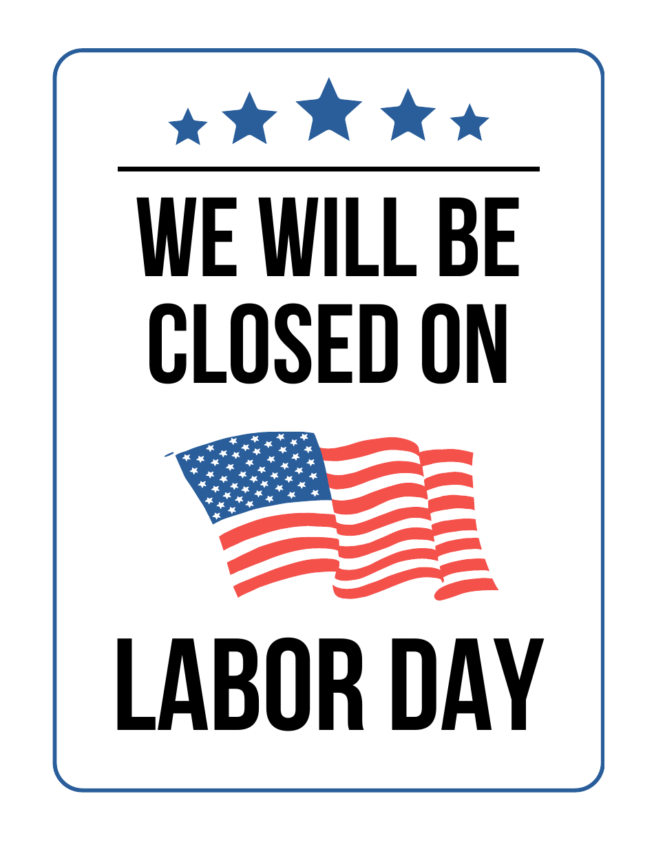 Closed Sign Template Labor Day Download Printable PDF Templateroller