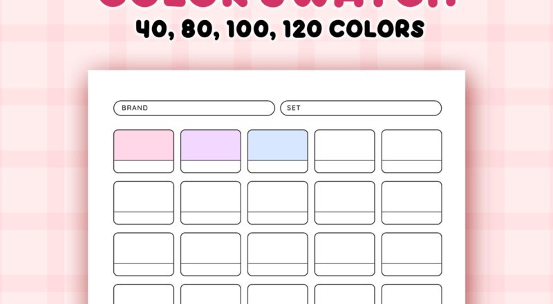 Color Swatch Chart Printable Blank Color Swatches Sheets PDF Alcohol Markers Blank Color Chart Printable 40 80 100 120 Color Test Etsy
