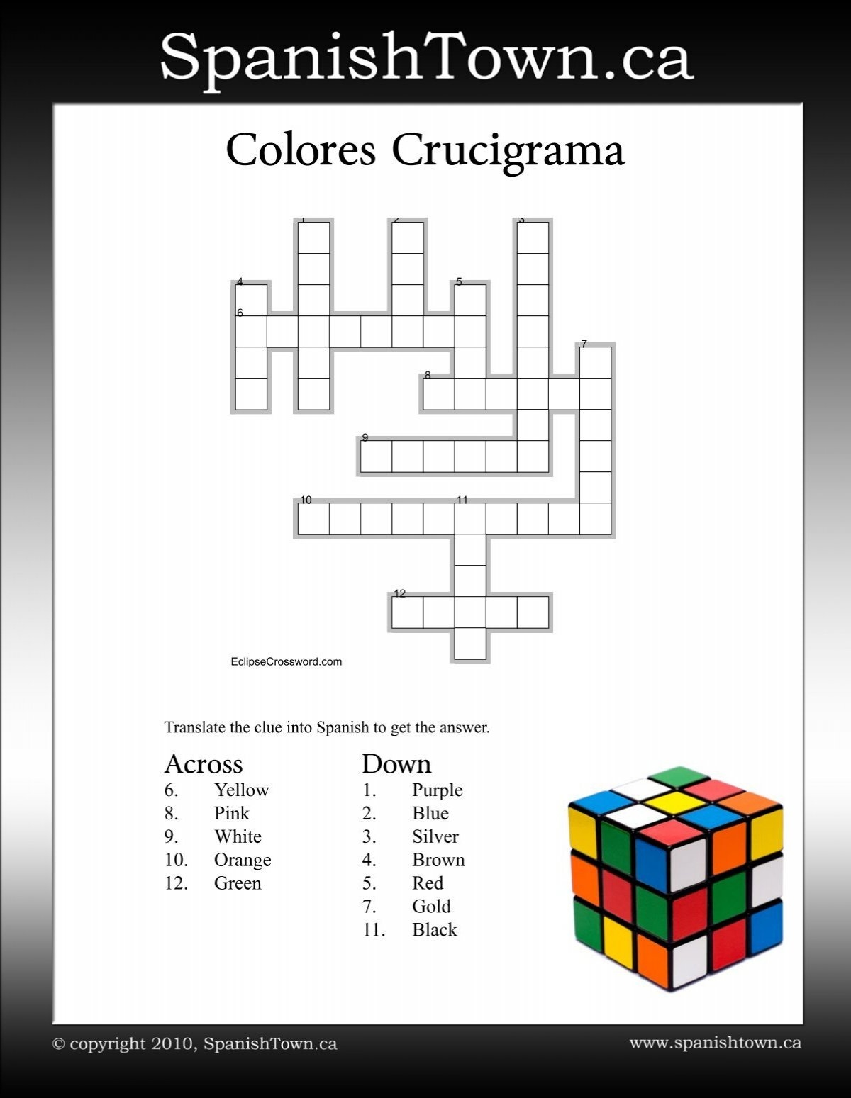 spanish crossword puzzle spanish crossword puzzle