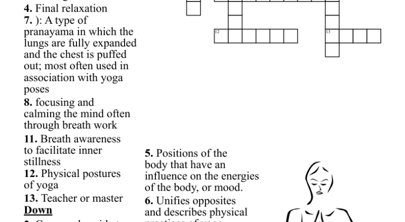 Common Yoga Terms Crossword WordMint