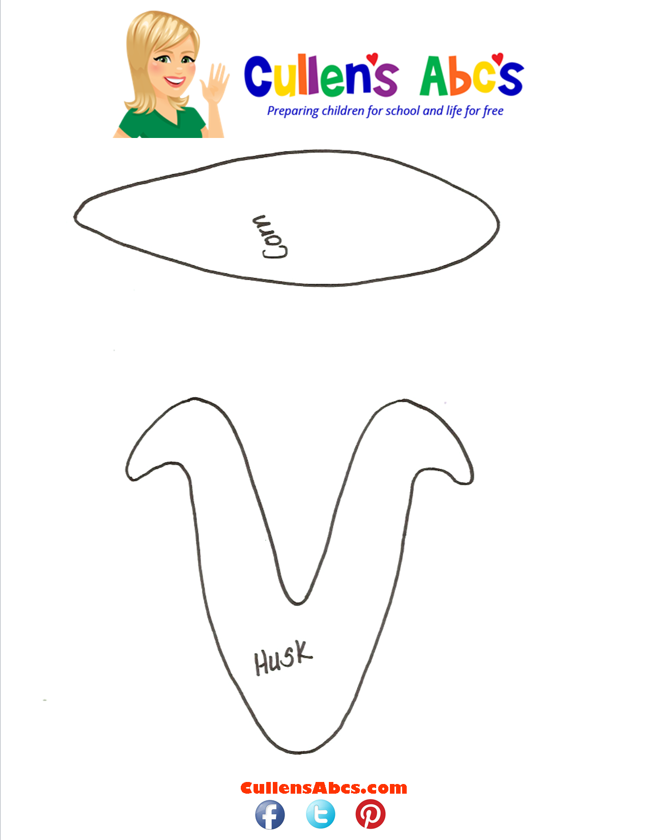 corn printable template