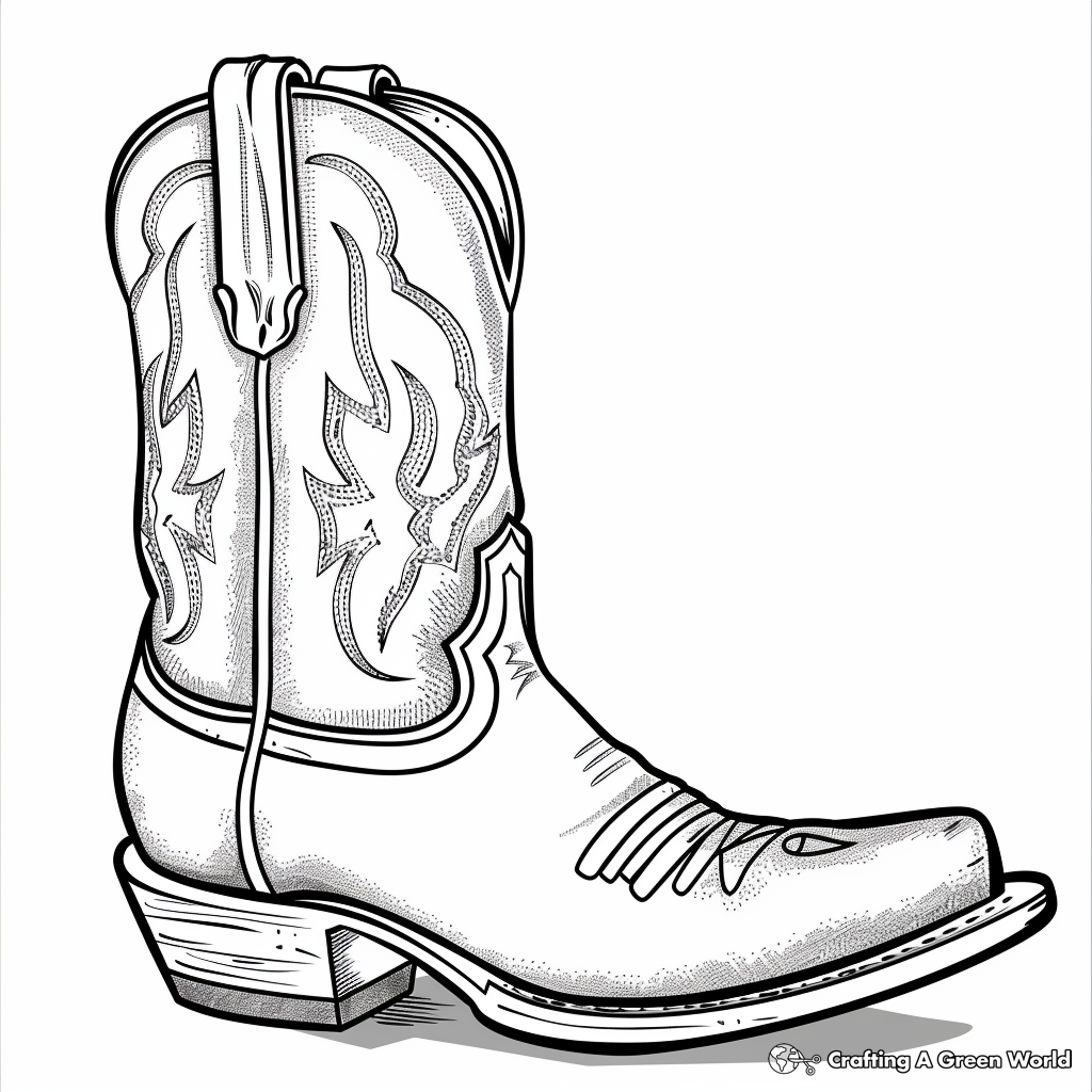 Cowboy Boot Coloring Pages Free Printable Cowboy Boot Coloring Pages Free Printable