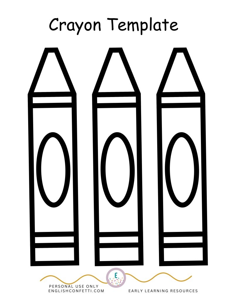 Crayon Template Printable Free English Confetti Crayon Template Printable Free English Confetti