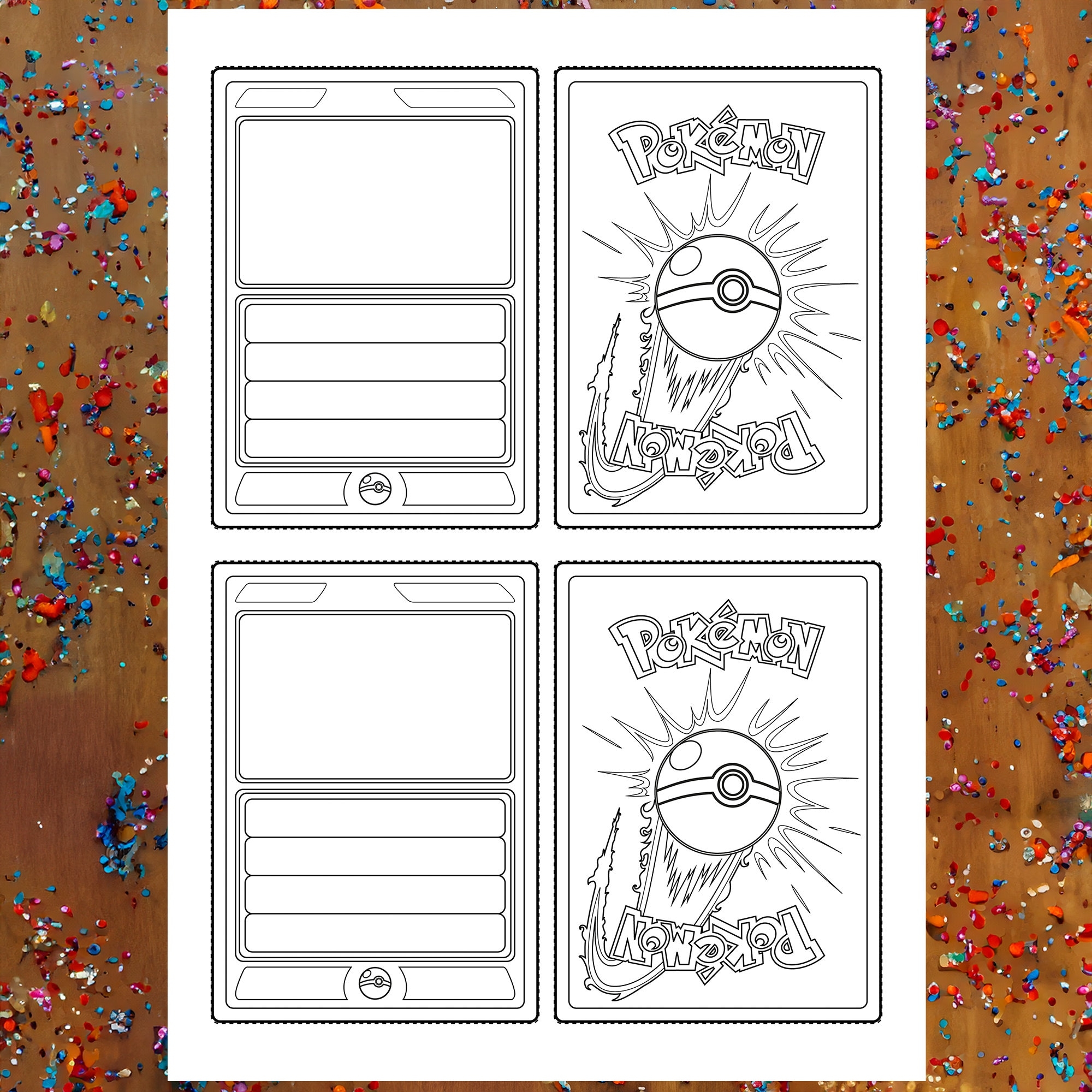 Create Your Own Pokemon Card Custom Coloring Craft Kit Etsy