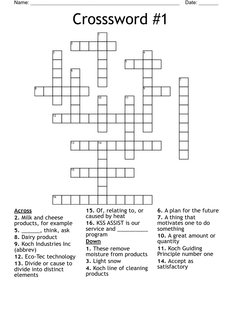 Crosssword 1 Crossword WordMint
