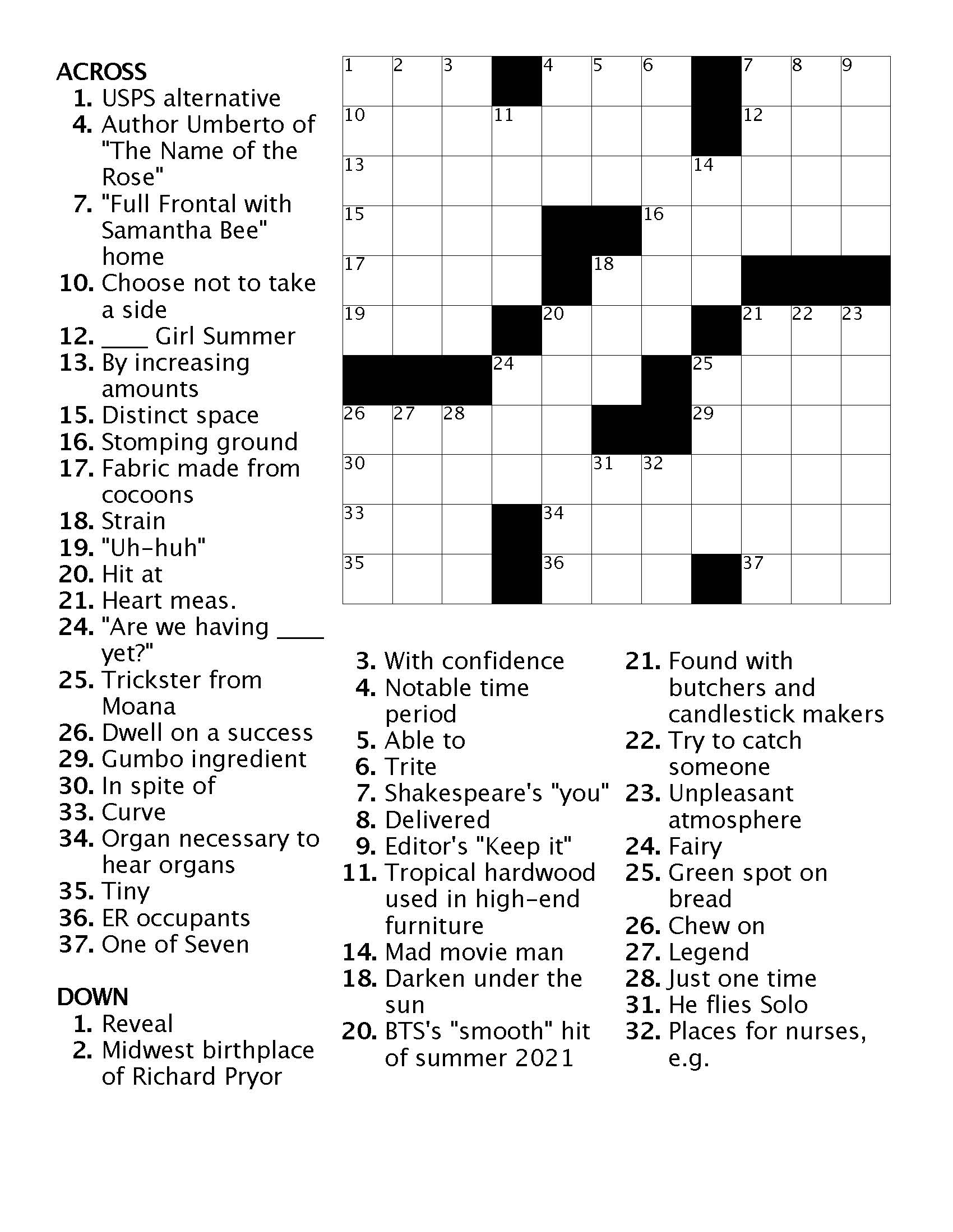 reveal crossword clue