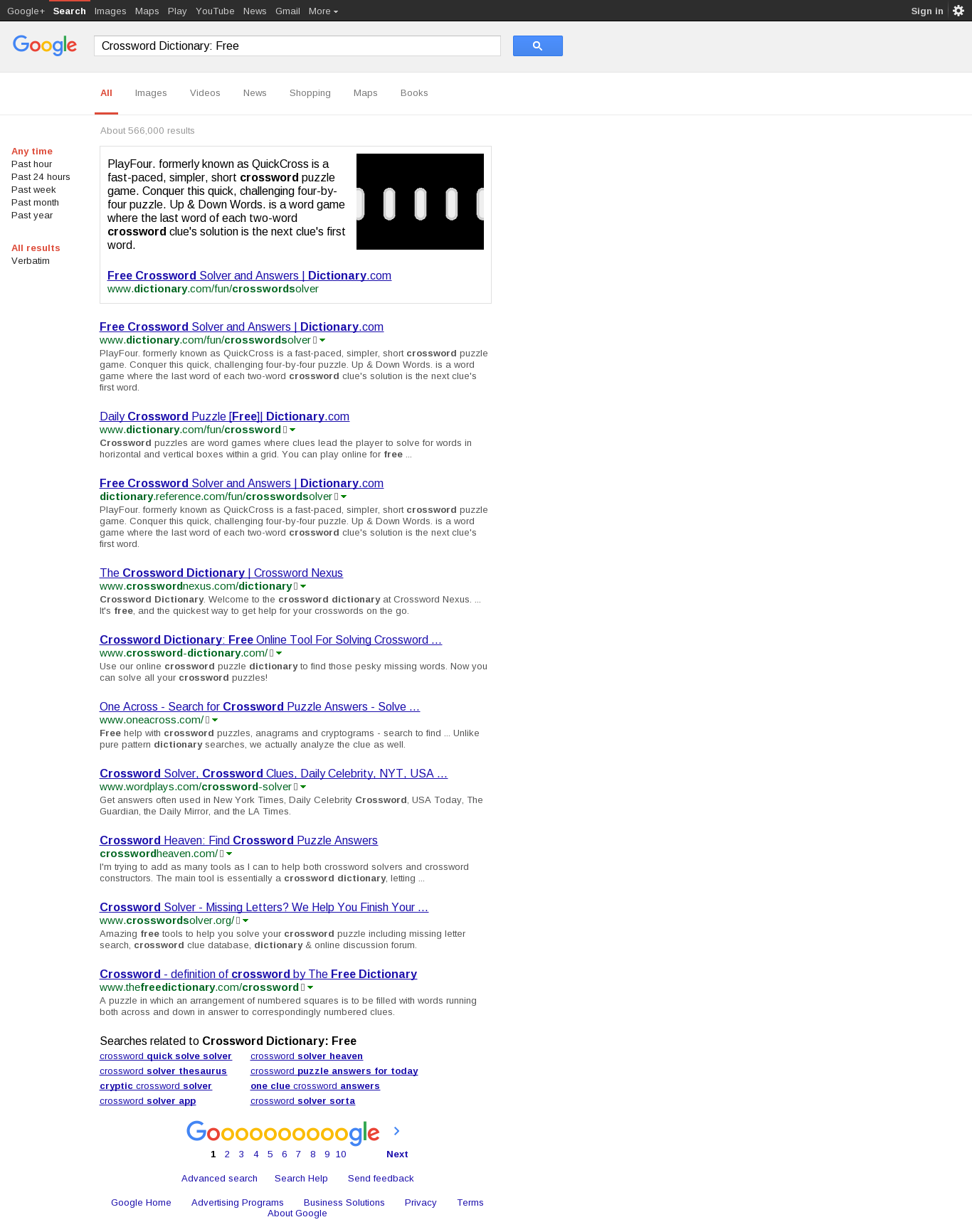 dicitonary.com crossword