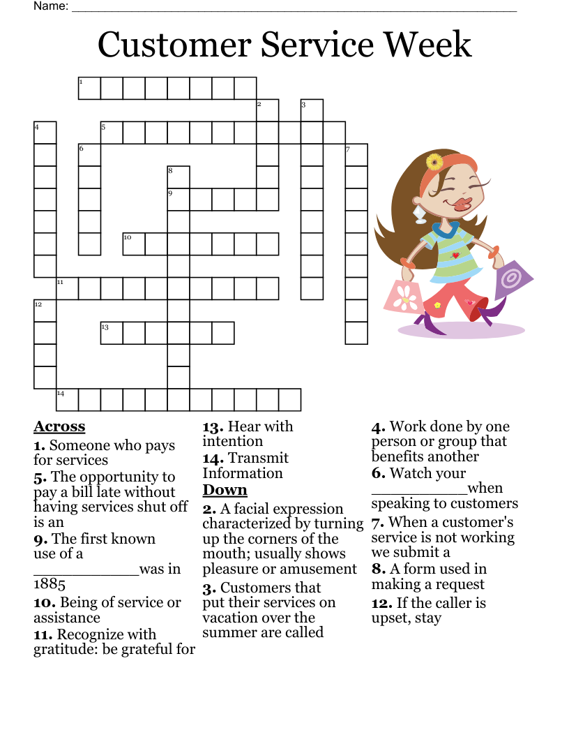 Customer Service Week Crossword WordMint