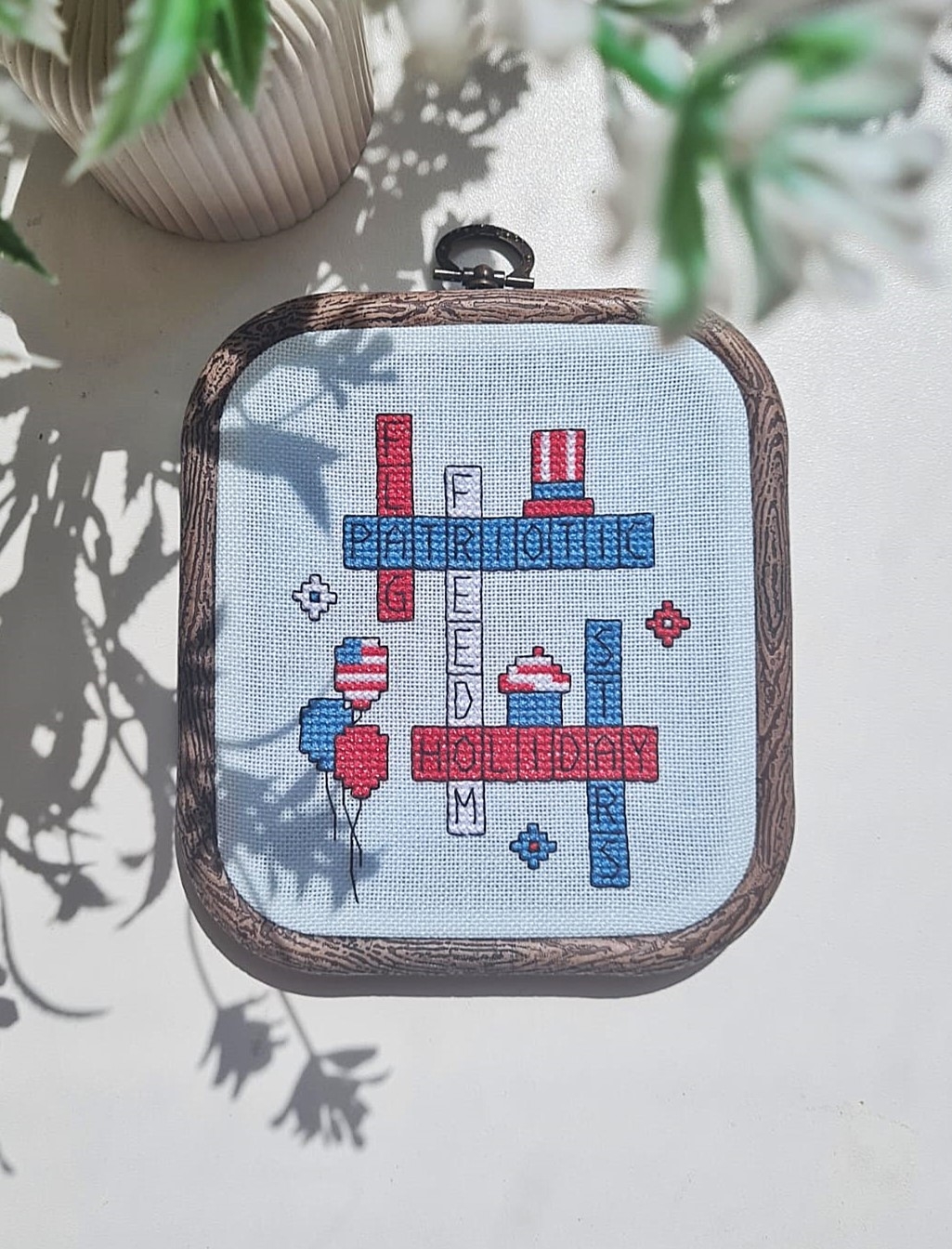 Cute Embroidery By Kate 4th Of July Crossword Cross Stitch Pattern 123Stitch