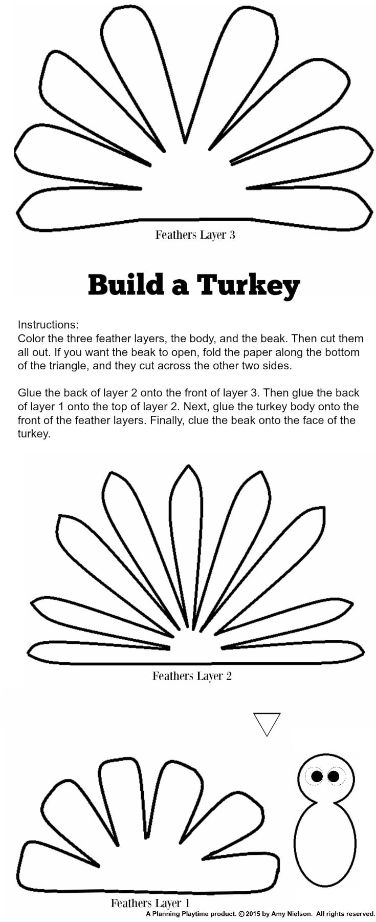 turkey feathers template printable