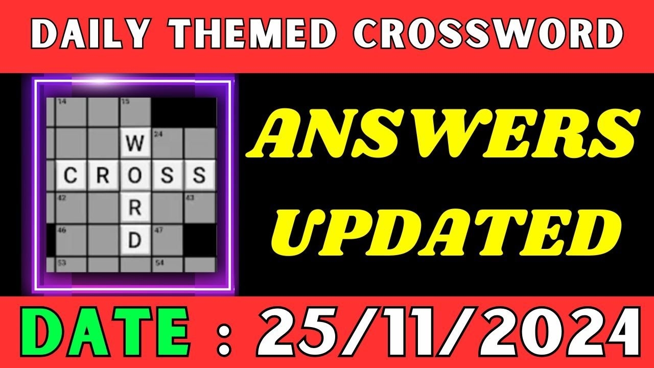Daily Themed Crossword Puzzle Answers Music Mondays November 25 2024 YouTube