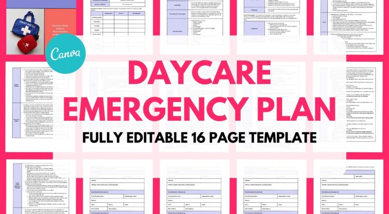 Daycare Emergency Plan Childcare Emergency Plan Template Emergency Plan Of Action Emergency Preparedness Emergency Plan Evacuation Etsy