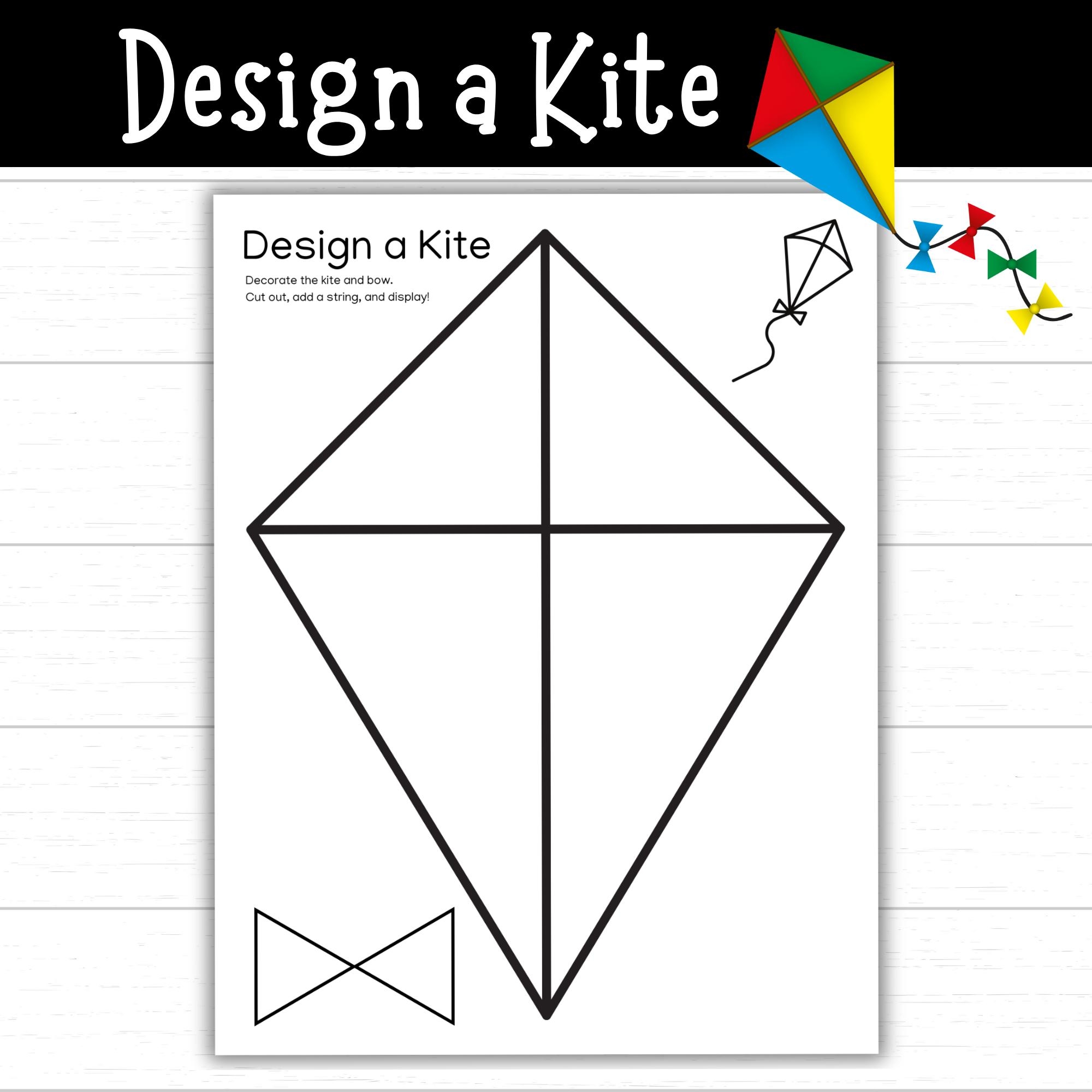 Design A Kite Printable Decorate A Kite Kite Craft Spring Kite Activity For Kids Kite Template Kite Coloring Page Build A Kite PDF Etsy Norway