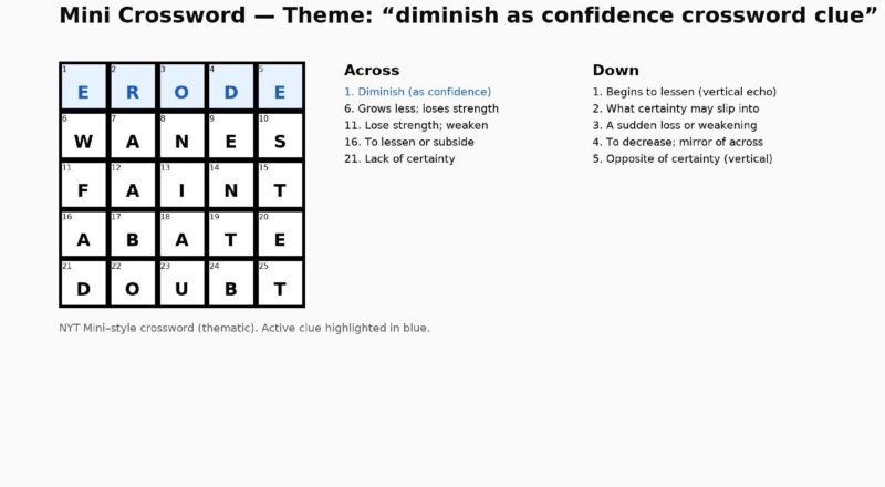 Diminish As Confidence Crossword Clue A Deep Dive Into Puzzles Life