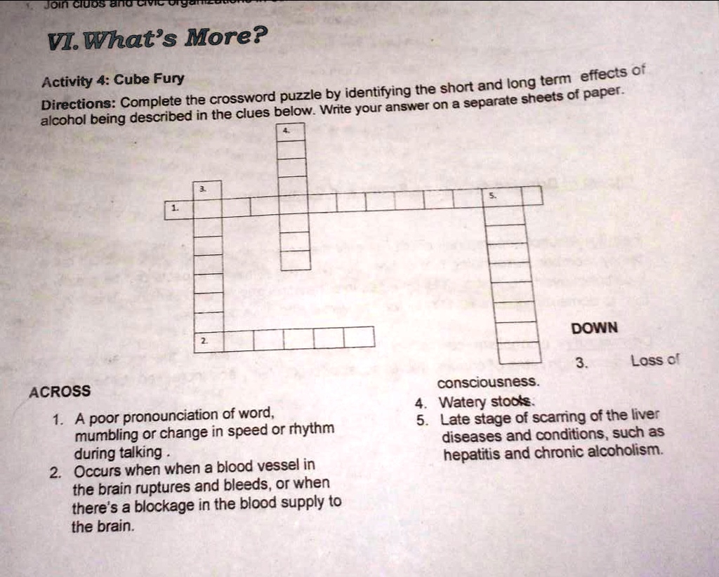 Directions Complete The Crossword Puzzle By Indetifying The Short And Long Term And Please Wag Kayo