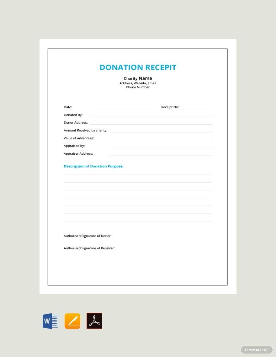 Donation Receipt Template In Excel Word PDF Pages Download Template Donation Receipt Template In Excel Word PDF Pages Download Template
