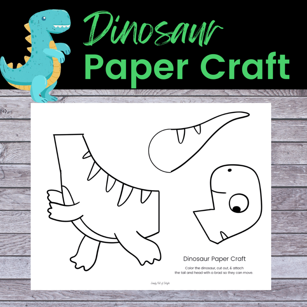 Easy Paper Dinosaur Craft For Kids Free Template  Easy Paper Dinosaur Craft For Kids Free Template