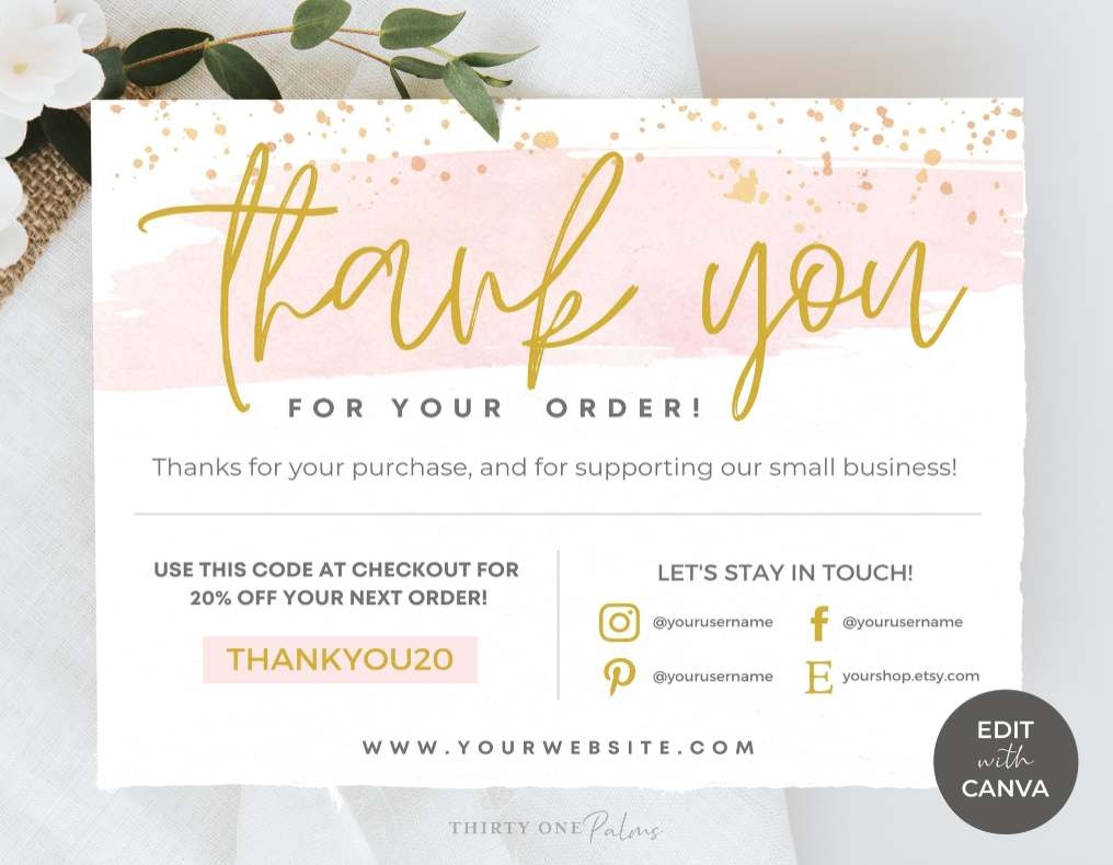 thank you note template printable