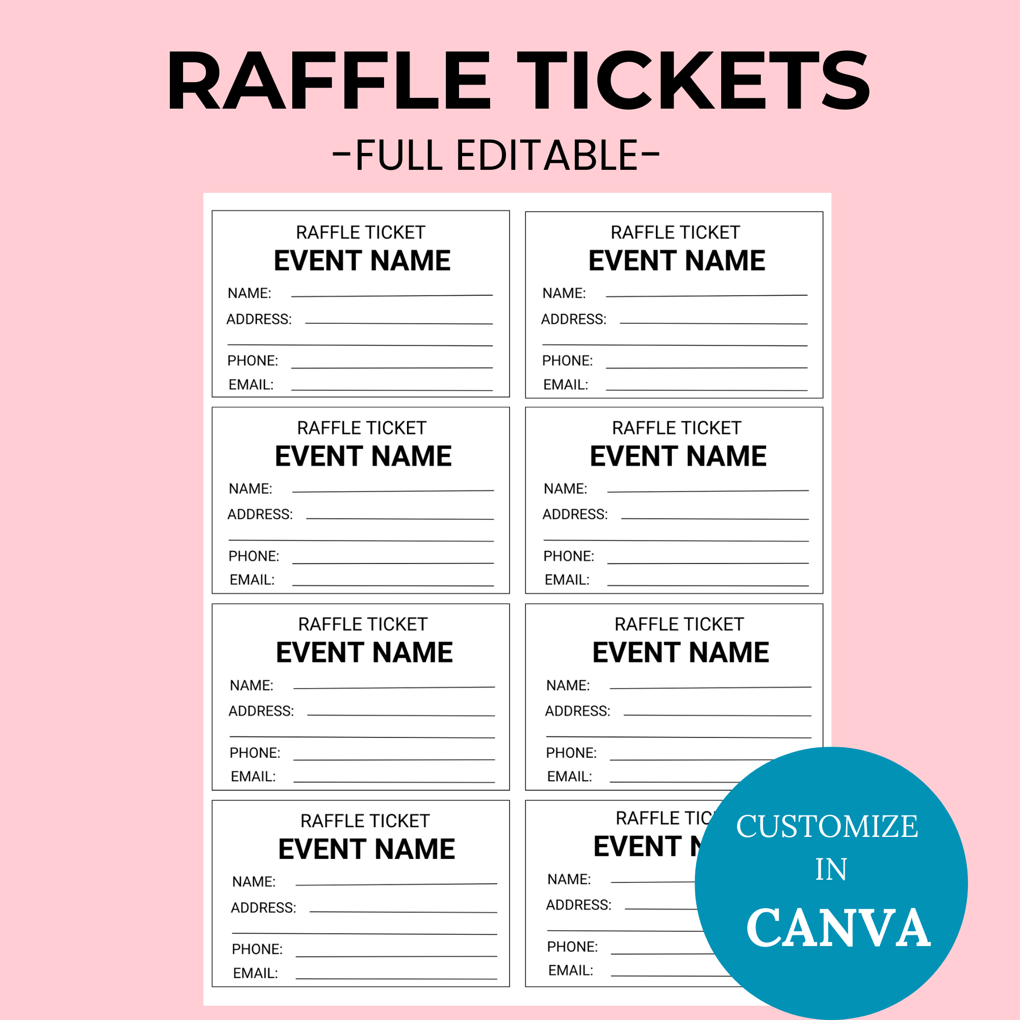 blank printable raffle ticket template