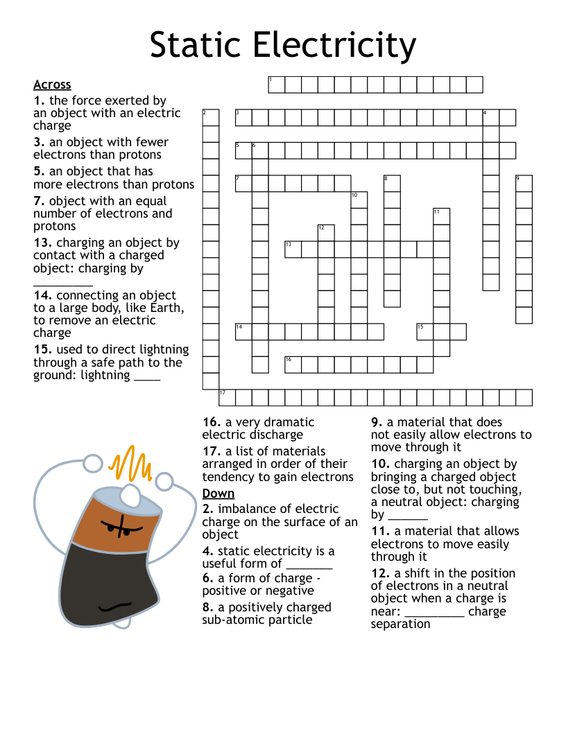 Electric Charge And Current Crossword WordMint