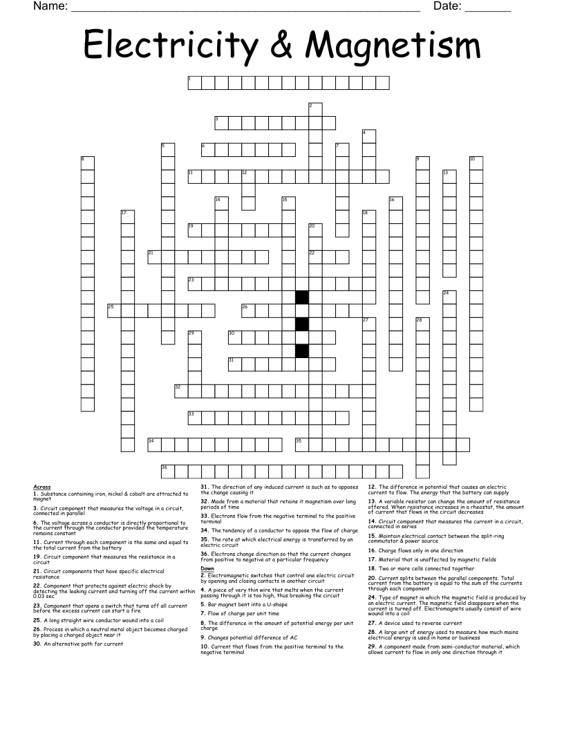 battery terminal crossword