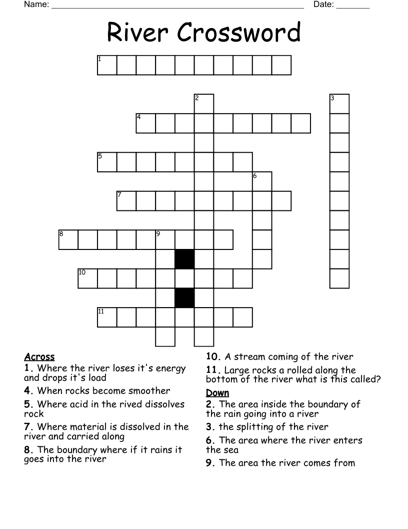 English River Crossword Clue 4 Letters