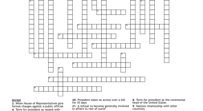 Executive Branch Crossword WordMint