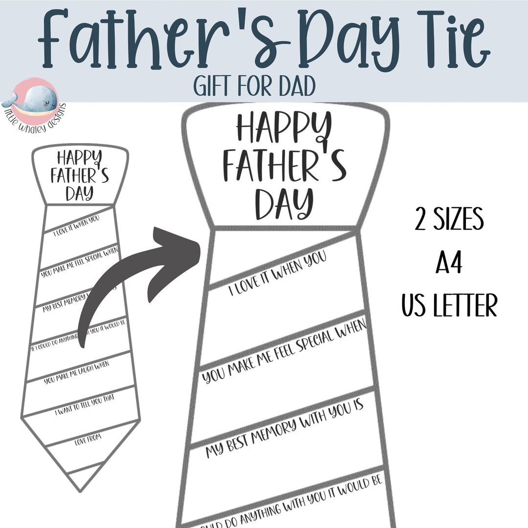 Father s Day Tie Printable All About My Dad Craft PDF Etsy