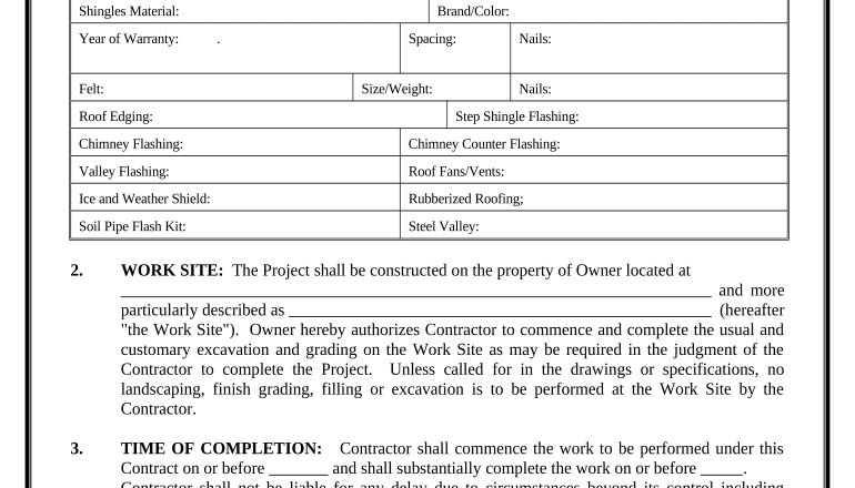 Fill In Blank Printable Roofing Contract Template AirSlate SignNow