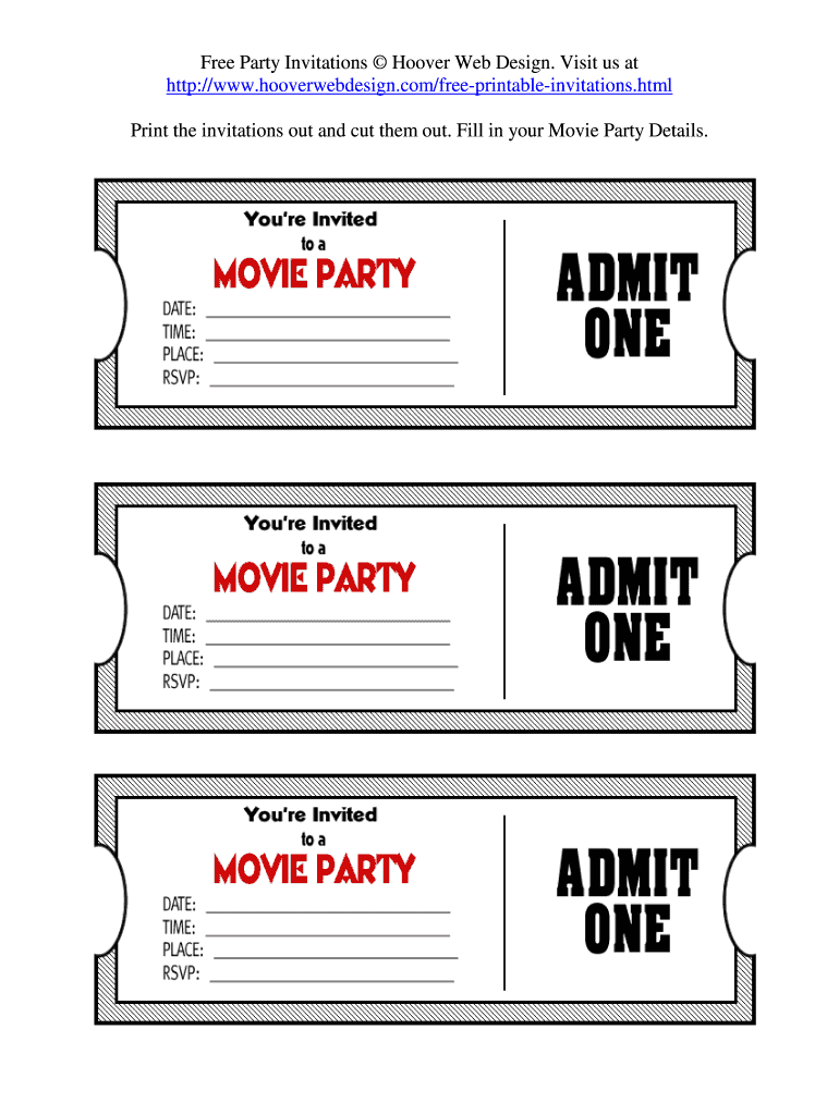 Fillable Online Printable Movie Tickets Pdf Fax Email Print PdfFiller
