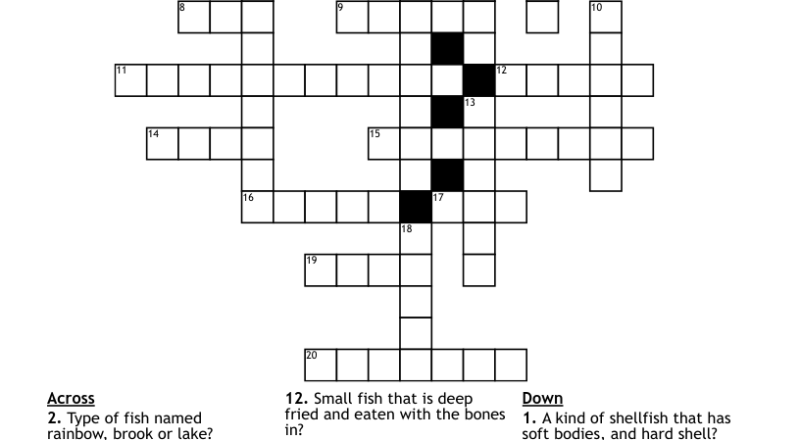 Fishy Seafood Crossword WordMint