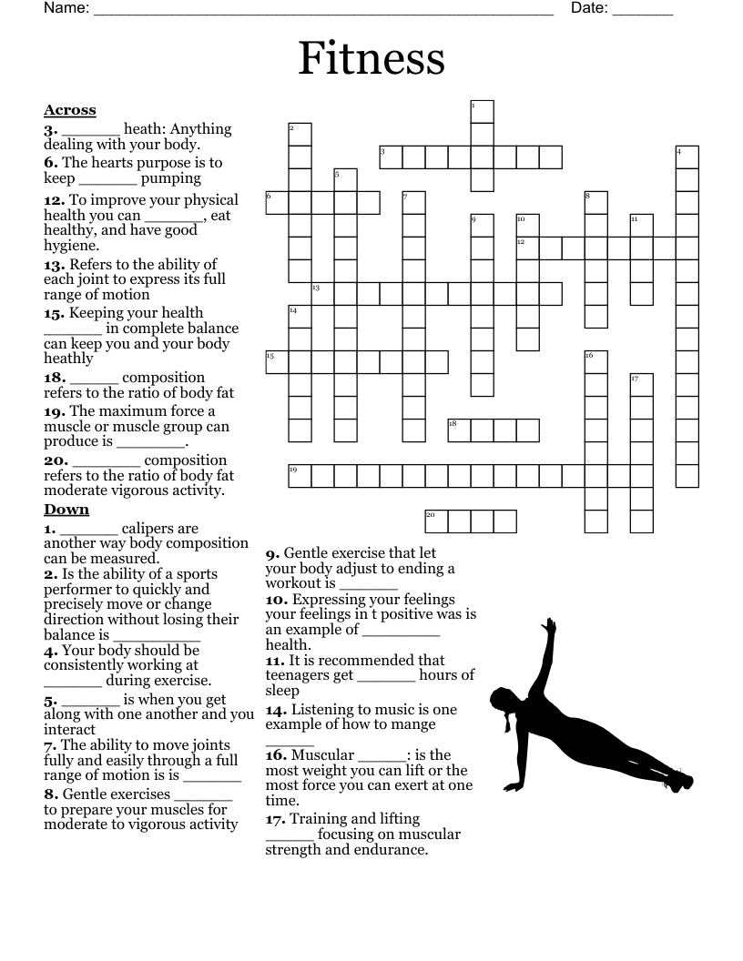 Fitness Crossword WordMint