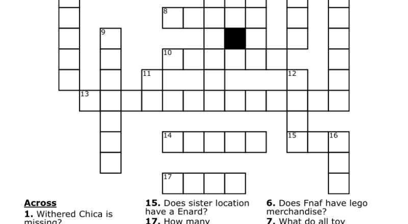 Fnaf Crossword WordMint