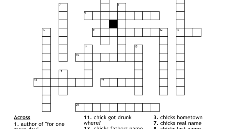 For One More Day Crossword WordMint