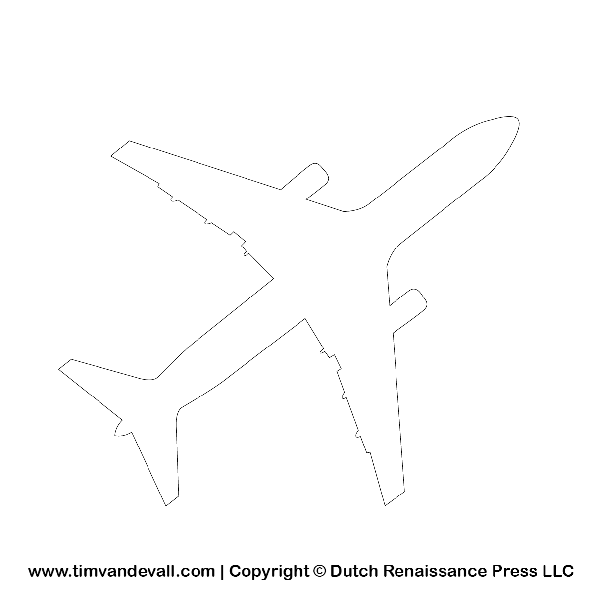 Free Airplane Silhouette Stencil And Outline Clipart For Artists