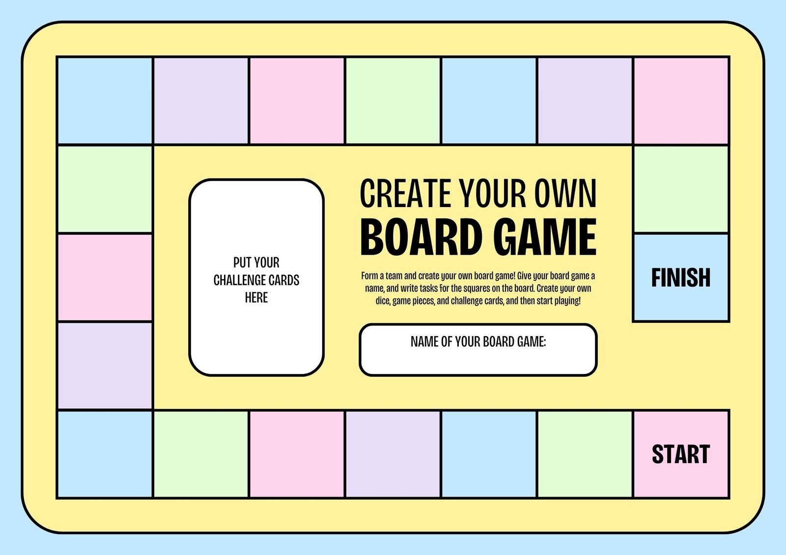 printable board game templates