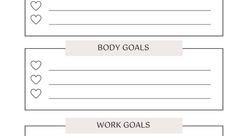 Free And Customizable Goals Templates