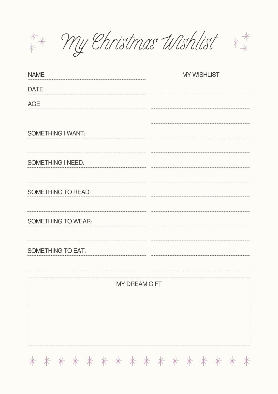 Free And Customizable Holiday Wishlist Templates